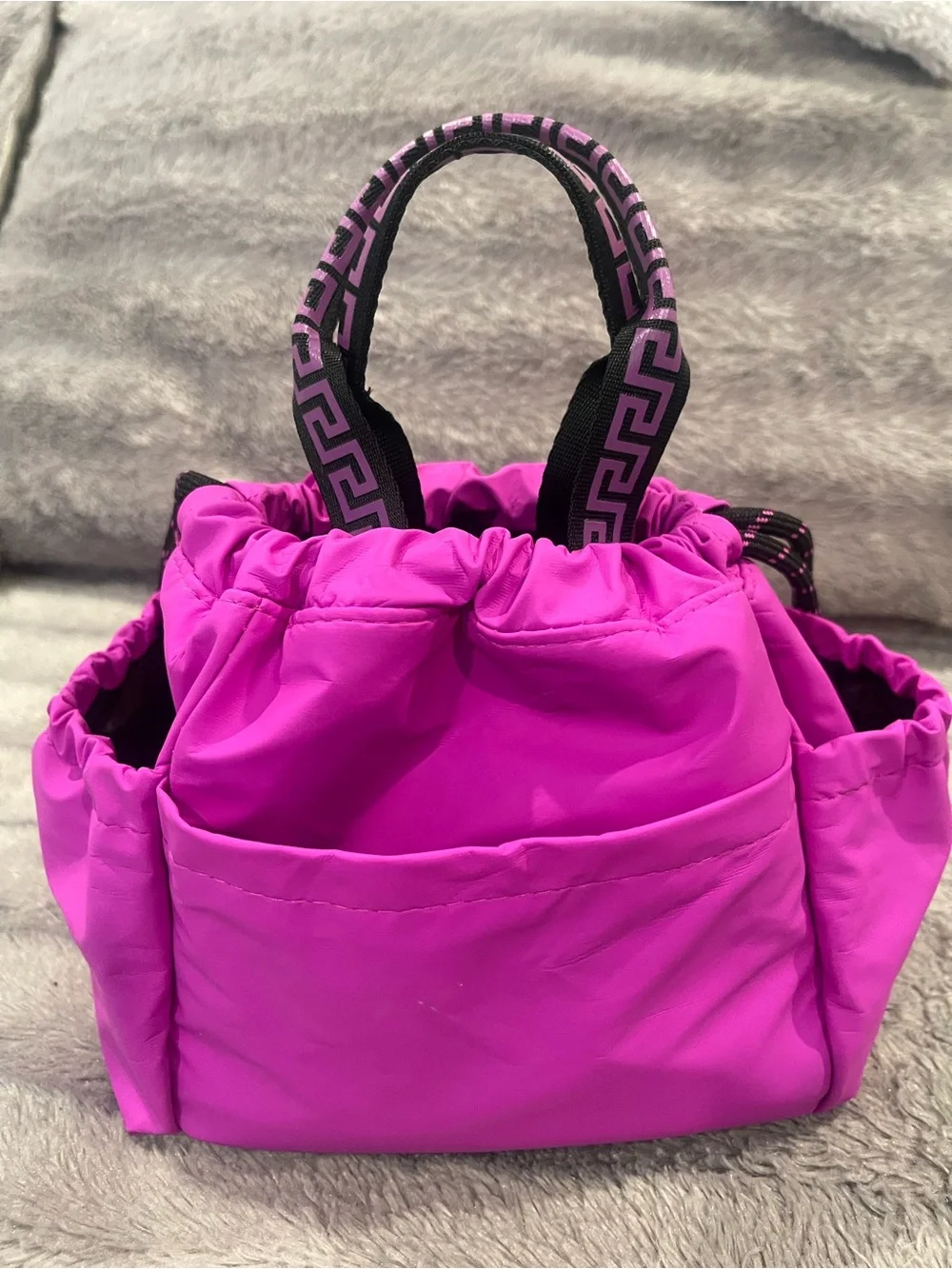 Versace Parfums Fuchsia Drawstring Cosmetic Tote